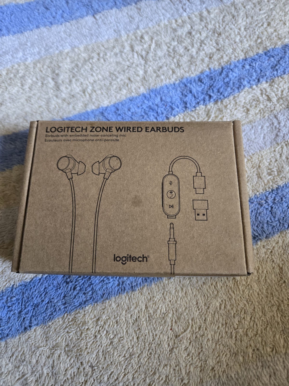 Logitech Zone Wired Earbuds 981-001008 with Noise Canceling Mic In Box Used