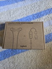 Logitech Zone Wired Earbuds 981-001008 with Noise Canceling Mic In Box Used