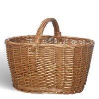 Cesto Portaoggetti Cesto Barbara Ovale Aus Vimini Mit Manico, 35 Cm