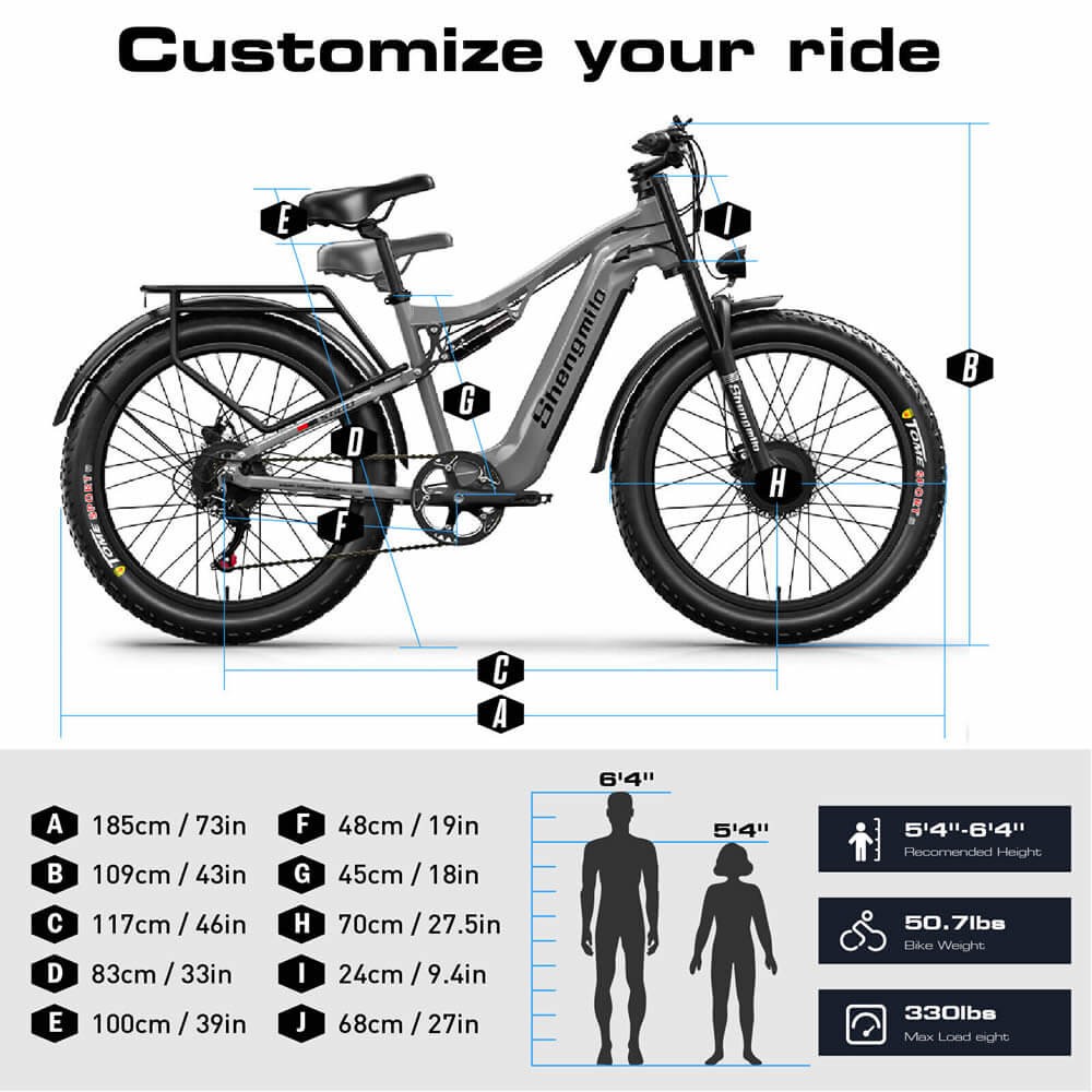 Shengmilo S600 2000W Electric Bike 48V 17.5AH 26" E-MountainBike Off-Road 45KM/H