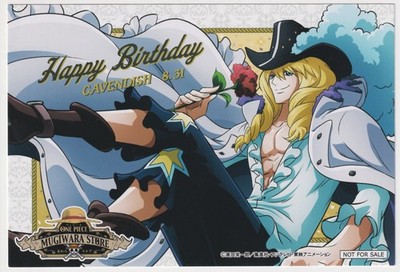One Piece Cavendish Birthday Postcard Mugiwara Store Not For Sale