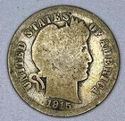 1915 Barber Dime 90% Silver Philadelphia Mint Liberty Head USA Coin