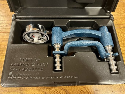 BASELINE HYDRAULIC HAND DYNAMOMETER w/ Case, 200lb. MINT CONDITION!!