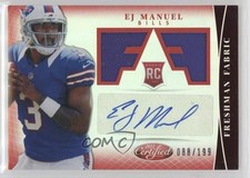 2013 Certified Freshman Fabric Mirror Red Signatures 88/199 EJ Manuel Auto 4f5