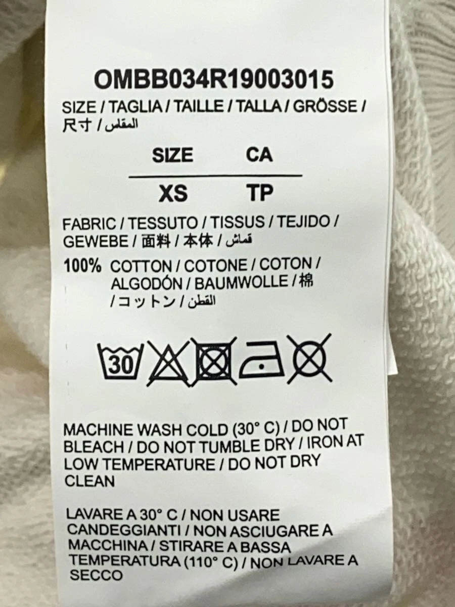 OFF WHITE OMBB034R19003015 FELPA CON CAPPUCCIO STENCIL DIAG 19SS XS COTONE bianca usata