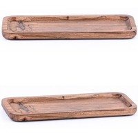 2Er Set Akazienholz Serviertablett Servierbrett Anea 28X11Cm