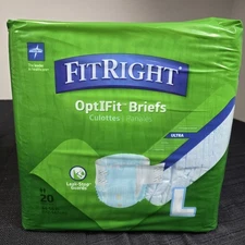 Medline FitRight Ultra Large Disposable Briefs - 20 Count, Sealed 