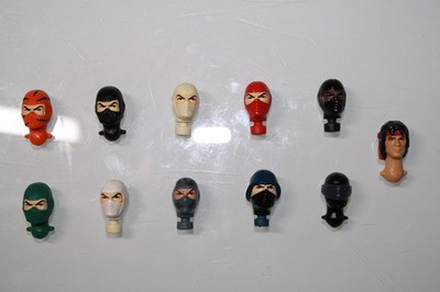 super rare GI JOE custom heads by Evergrey Storm Shadow Beach Head Firefly Cobra
