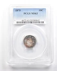 1875 Seated Liberty Dime MS63 PCGS Beautiful Tone *5960