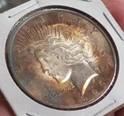 Awesome 1923-P Peace Silver Dollar Rainbow Toned BU Gem Pulled From PCI Slab