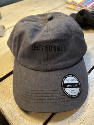 OXGNHat Cap Strap Back Grey Embroidered   Obey No Rules   Mens One Size