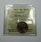 1913 Type 1 US Buffalo Nickel 5C ICCS Graded MS63- Old Unique Holder!