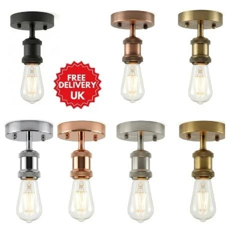 Vintage semi flush mount light E27 ceiling light metal chandelier