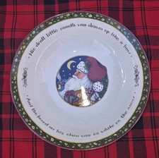 Santa Serving Bowl International China Company Christmas Creaded By Susan Winget