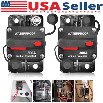 Waterproof Car Circuit Breaker Fuse Reset 30-300 Amp 12V-48V DC Car Boat Auto