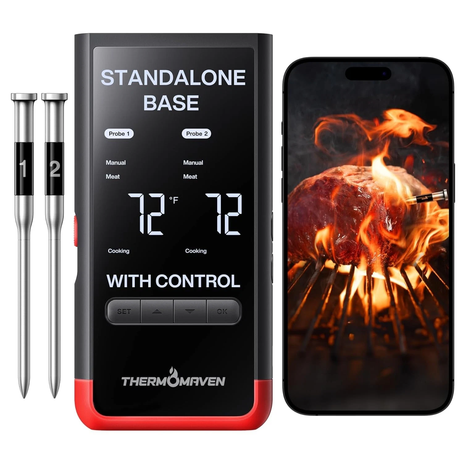 ThermoMaven P2 Wireless Thermometer WT02 - 2 Probe Set + Standalone Base, WiFi
Opens in a new window