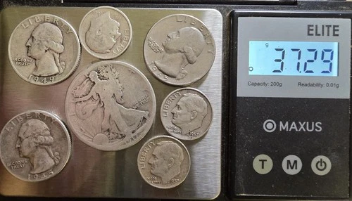 90% Silver Coin Lot Walking Liberty Half Dollar, Quarters, Dimes 1917-1965