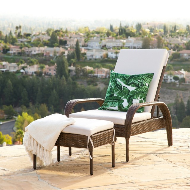 Abbyson Outdoor Palermo Wicker Chaise Lounge Ottoman Set Brown For - Abbyson Living Outdoor Chaise Lounge Abbyson Outdoor Palermo Wicker Chaise Lounge Ottoman Set Brown For - Abbyson Living Outdoor Chaise Lounge