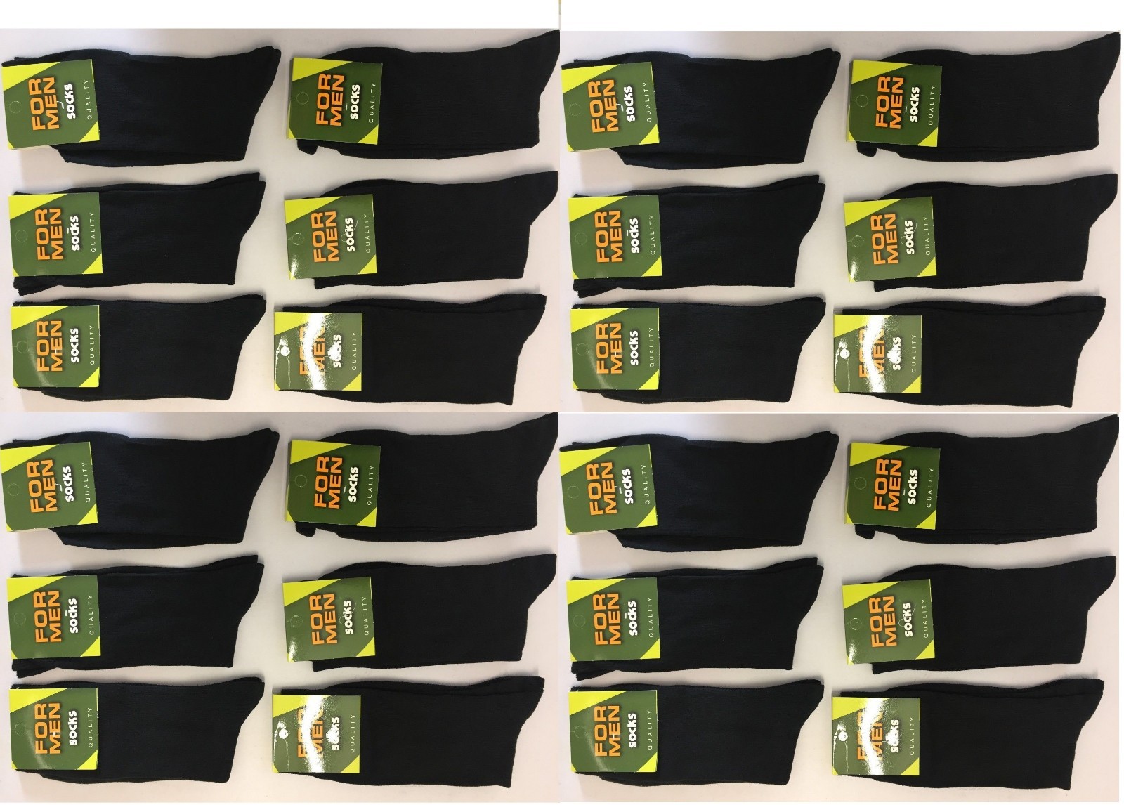 *50 PARES DE CALCETINES NEGROS PARA HOMBRE RICOS EN ALGODÓN CALCETINES FORMALES TODOS LOS DÍAS talla 6-11 HGNMD