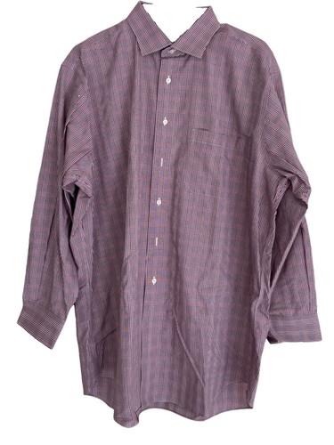 Paul Fredrick Men's Wool Sharkskin Flat Front Dress Pants - Professional Office Pants