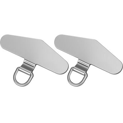 Metal Phone Tether Tab Metal Phone Patch, Universal Cellphone Lanyard 2 x Sliver