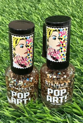 Rimmel Pop Art! Top Coat Nail Polish 0.27 Oz Each ~ 2 Pcs