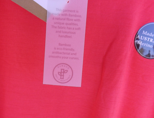 New Virtuelle Taking Shape Tee 22 Womens Coral Merino Wool Bamboo Blend TS - Picture 6 of 11