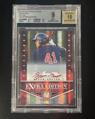2012 ELITE EXTRA EDITION BYRON BUXTON 3/25 RED AUTO 10 BECKETT 9 #102! SC-681