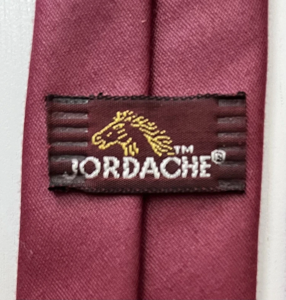 De Colección Años 80 Nueva Ola Jordache Rojo Profundo Flaco Corbata Estrecha Punk Foto 3 de 4