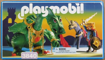 Playmobil 3840 Green Dragon and Prince Knight *Retired/1995* MIB