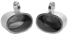 Pair Rockville 6x9 Polished Silver Aluminum Wakeboard Tower Speaker Enclosures