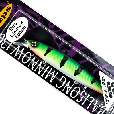 DEPS Balisong Minnow 130SP Suspending Rattle Jerkbait Lure EURO LIMITED PERCH 2