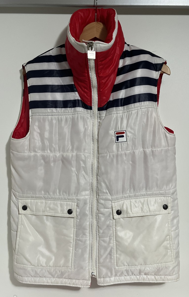 Vintage Rare FILA Puffer Jacket Vest with hidden Hood Made In