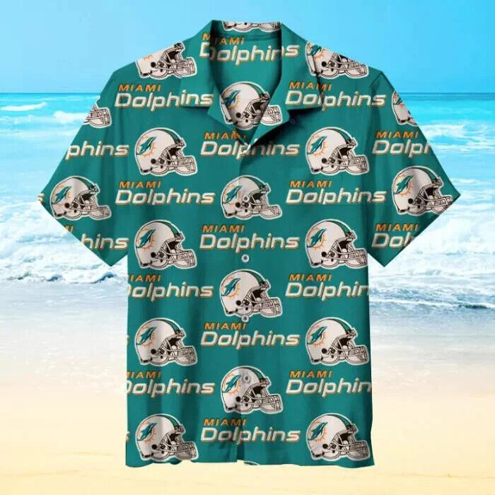 Miami Dolphins NFL Hawaiian Shirt Tan Linestime Aloha Shirt
