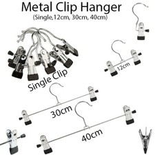 APPENDIABITI CLIP SINGOLA 12CM 30CM 40CM CROMATO METALLO DOPPIA CLIP 4 JEANS SHOP