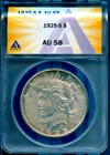 1925-S $1 Silver Morgan Dollar AU 58 ANACS # 7880532 + Bonus