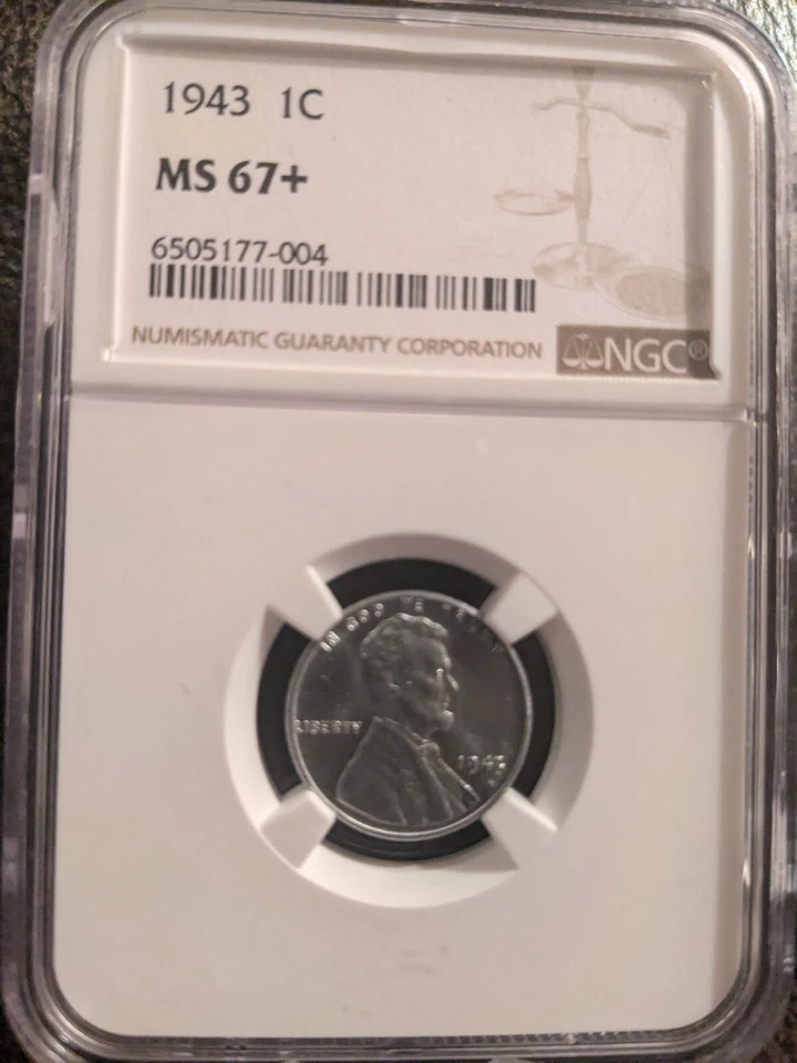 Pristine Gem 1943-P Steel Lincoln Cent in Highest Grade Available of MS-67+ - Image 4 of 4