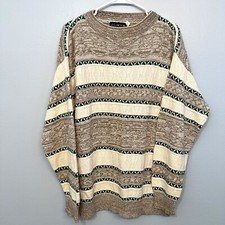 Vintage 90s Baggy Oversized Grandpa Sweater MEDIUM USA Sweater Funky Geometric