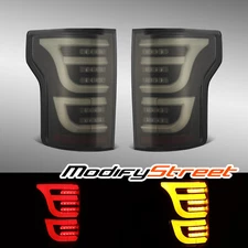 Fit 2015-2020 Ford F150 LUXX-Series LED Tail Lights Smoke Lens Black Lamps