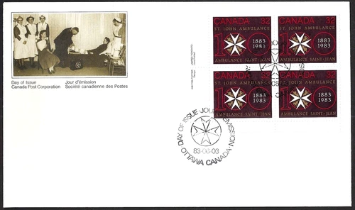 🍁Canada   #980 LLpb    "St. John Ambulance"    Brand New  1983  First Day Cover