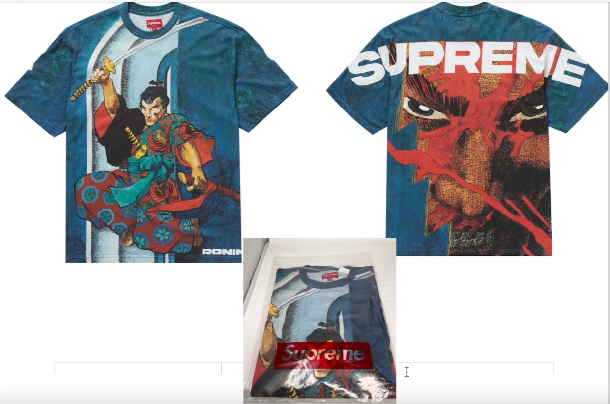 T shirt à manches courtes Supreme Ronin imprimé AOP SS23 homme taille moyenne