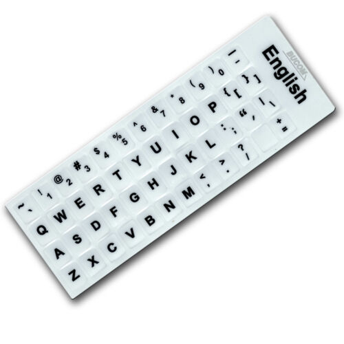 Adesivo Tastiera Inglese Regno Unito Layout Asus EEEPC Keyboard Key Stick Bianco Macbook - Foto 1 di 1