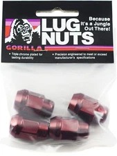 Gorilla Automotive Acorn Bulge Closed End Red Lug Nuts 12mm x 1.50 Thread Size