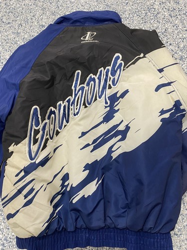 Vintage Dallas Cowboys Pro Line Logo Athletic Splash Pattern Mens Puffer Jacket - Picture 9 of 13