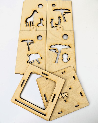 Laterne Bausatz 17,5 cm Motiv Afrika selbst gestalten mit Folie - Picture 3 of 6