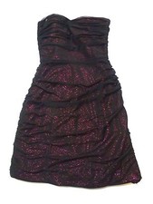 MXI Strapless Short Dress Womens Size 3 Black Sparkle Pink Great Condition