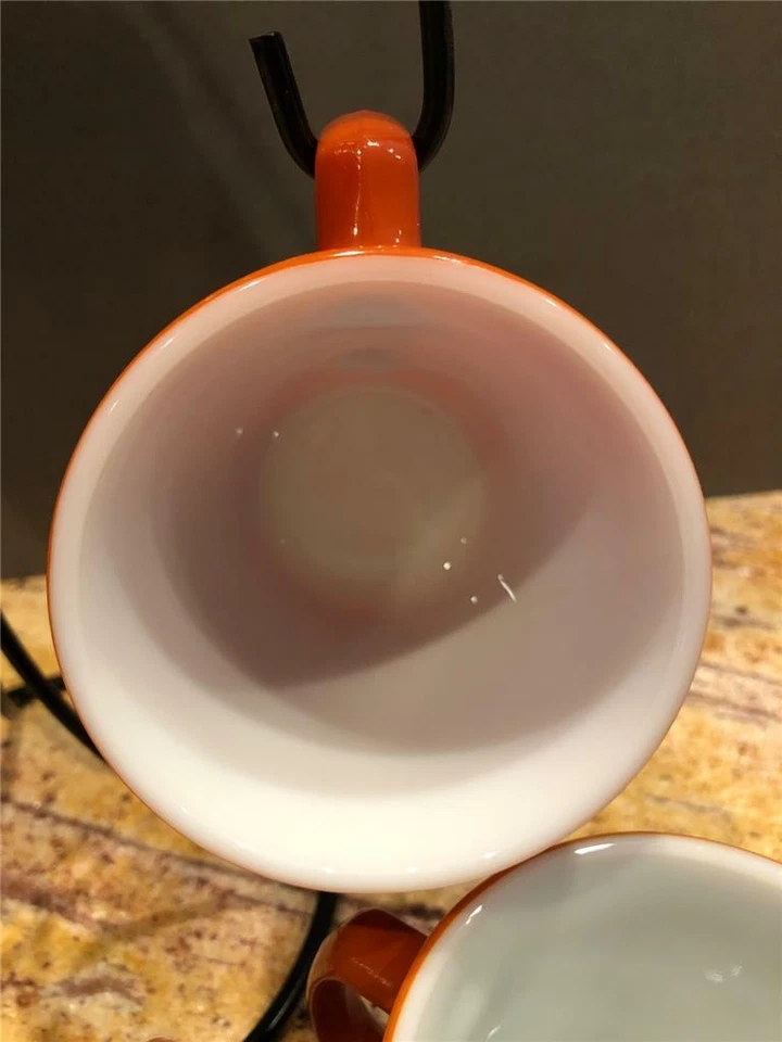 Corning ~Juego de 8 tazas con mango en C óxido/naranja/canela~Excelente estado~ Foto 3 de 4