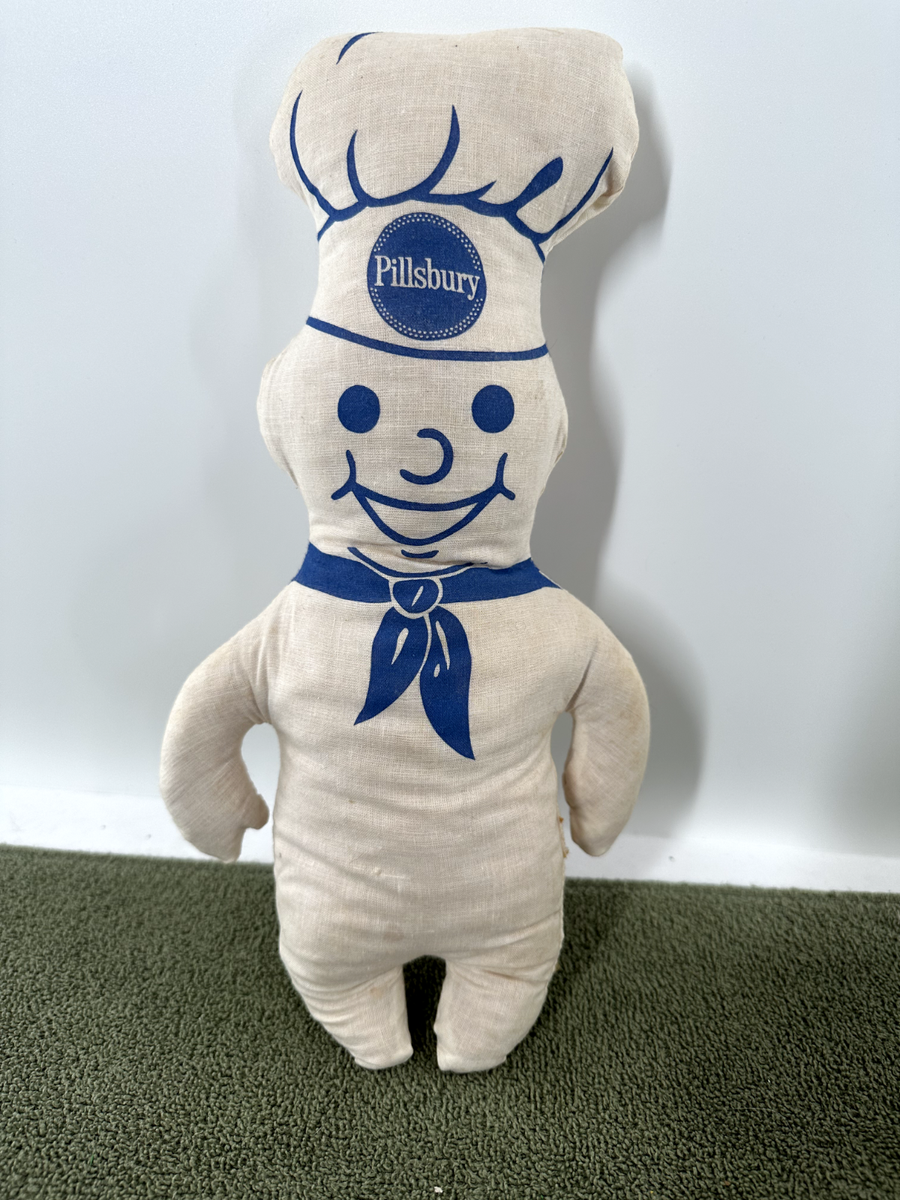 Vintage Pillsbury Dough Boy Cloth Stuffed Advertising Doll- 13 1/2