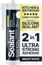 Bright White Kitchen Bathroom Hybrid Polymer Sealant Adhesive 13.1oz All in O...