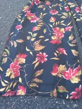 Vintage Red Floral Scarf Semi Sheer Black Rectangle 12 x 70